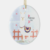 Ornement de Noël gris et rose de l'alpaga (Droite)