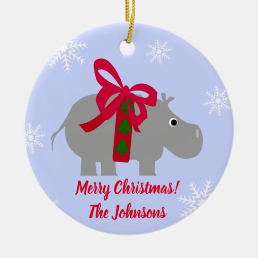 Ornement de Noël Hippopotame (Devant)