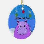 Ornement de Noël Hippopotame Violet (Droite)