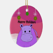 Ornement de Noël Hippopotame Violet (Droite)