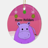 Ornement de Noël Hippopotame Violet (Gauche)