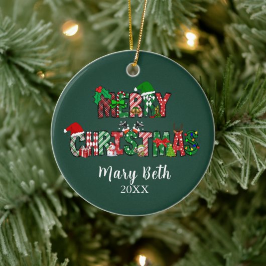 Ornement de Noël Joyeux Personnalisable (Arbre)