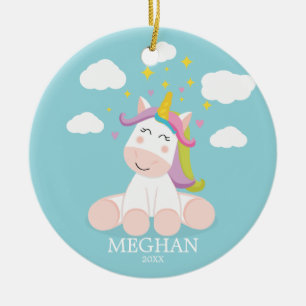 Ornement de Noël Licorne Mignonne