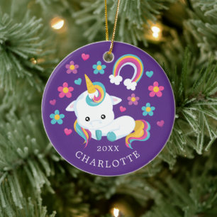 Ornement de Noël Licorne Mignonne