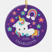 Ornement de Noël Licorne Mignonne (Devant)