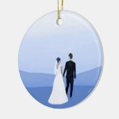 Ornement de Noël Mariage minimal pourpre (Gauche)