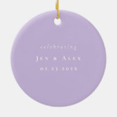 Ornement de Noël Mariage minimal pourpre (Dos)