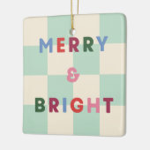 Ornement de Noël Merry & Bright à damier (Gauche)