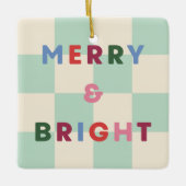 Ornement de Noël Merry & Bright à damier (Devant)