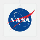 Ornement de Noël métallique de la NASA (Carré) (Recto)