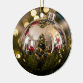 Ornement de Noël miroir doré (Gauche)