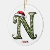 Ornement de Noël Monogramme personnalisé (Gauche)