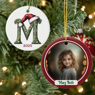 Ornement de Noël Monogramme personnalisé