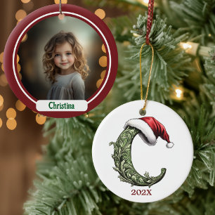 Ornement de Noël Monogramme personnalisé