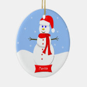 Ornement de Noël Monogramme Snowman (Droite)