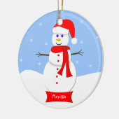 Ornement de Noël Monogramme Snowman (Gauche)