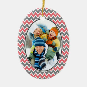 Ornement de Noël Motif Chevron (corail)