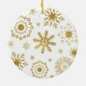 Ornement de Noël Motif de flocon d'or (Dos)