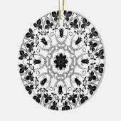 Ornement de Noël mystique Mandala noir & blanc (Gauche)