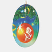 Ornement de Noël orange suspendu (Gauche)