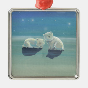 Ornement de Noël Ours Polaires scintillants d'Hive
