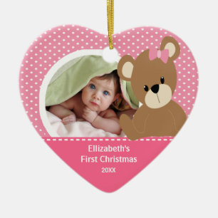 Ornement de Noël Ourson pour Première Photo de Béb