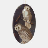 Ornement de Noël ovale de la Chouette blanche neig (Droite)