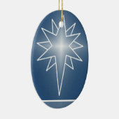 Ornement de Noël ovale de l'étoile du Nord, bleu (Droite)