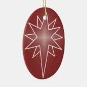 Ornement de Noël ovale étoile du Nord, Rouge (Droite)