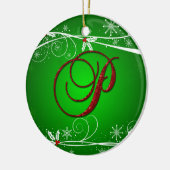 Ornement de Noël P Initiale Verts Rouges Noël (Gauche)