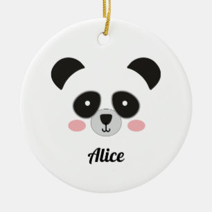 Ornement de Noël Panda Kawaii Mignon – Nom Personn