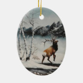 Ornement de Noël Peinture Elk dans la neige (Dos)