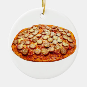 Ornement de Noël Pepperoni et Saucisse Pizza
