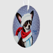 Ornement de Noël père Noël Chihuahua (devant)
