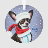 Ornement de Noël père Noël Chihuahua (dos)