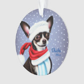 Ornement de Noël père Noël Chihuahua (devant)