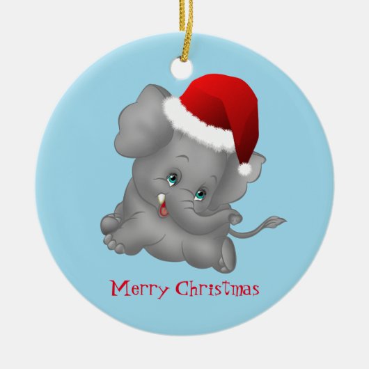 Ornement de Noël - Père Noël Elephant (Devant)