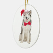 Ornement de Noël père Noël Husky (Gauche)