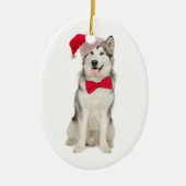 Ornement de Noël père Noël Husky (Devant)
