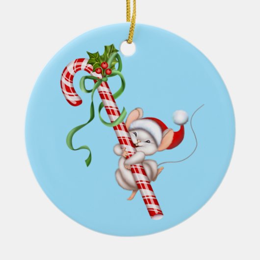 Ornement de Noël - Père Noël Mouse Ornement en cér (Devant)