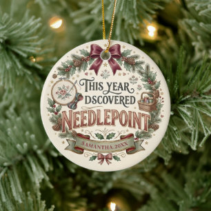 Ornement de Noël personnalisé au point de broderie