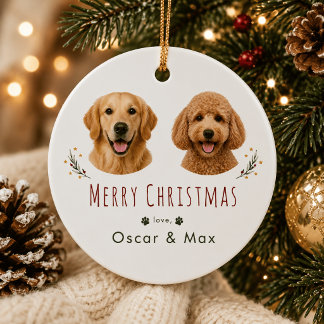 Ornement de Noël personnalisé avec 2 photos de ani