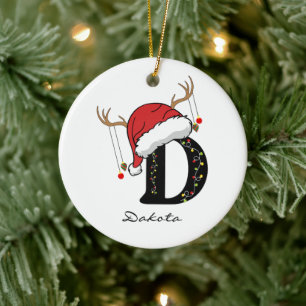 Ornement de Noël personnalisé avec monogramme pour