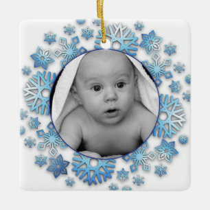 Ornement de Noël personnalisé avec photo de bébé e