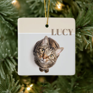 Ornement de Noël personnalisé avec photo de chat e