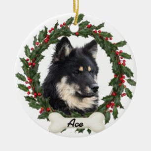 Ornement de Noël personnalisé avec photo de chien 