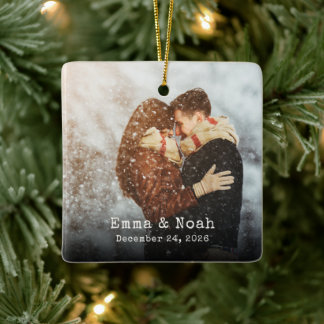 Ornement de Noël personnalisé avec photo de couple