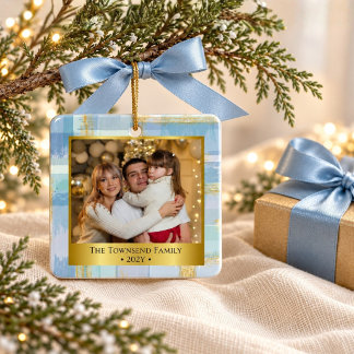 Ornement de Noël personnalisé avec photo de famill