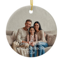 Ornement de Noël personnalisé avec photo de famill
