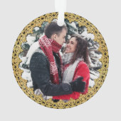 Ornement de Noël personnalisé bordé d'or (dos)